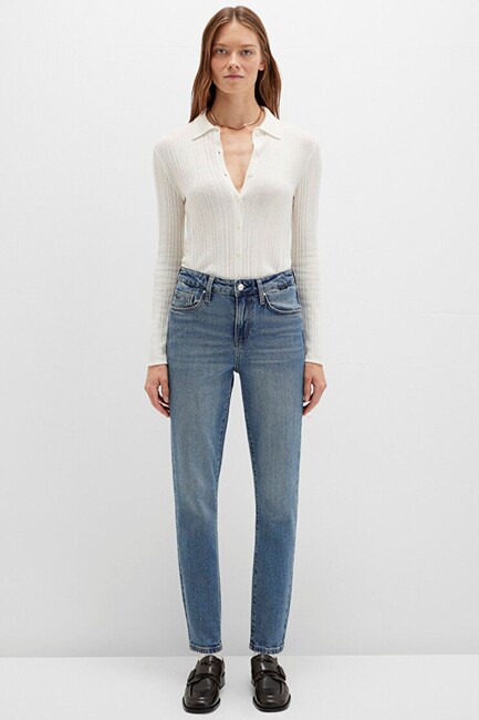 Kadın Cindy Classic Jean Pantolon 100277-90498 Mavi - Thumbnail