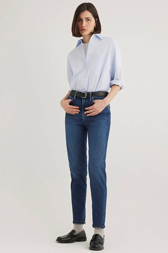 Kadın Cindy Gold Shape Jean Pantolon 100277-33687 Mavi 