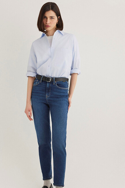 Kadın Cindy Gold Shape Jean Pantolon 100277-33687 Mavi (3)