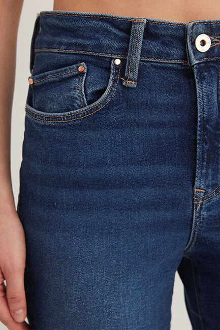 Kadın Cindy Gold Shape Jean Pantolon 100277-33687 Mavi - Thumbnail