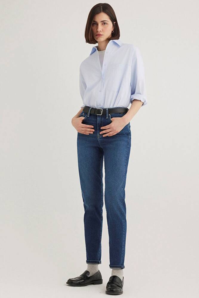 Kadın Cindy Gold Shape Jean Pantolon 100277-33687 Mavi - 1
