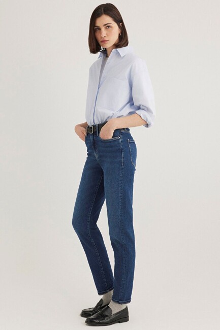 Kadın Cindy Gold Shape Jean Pantolon 100277-33687 Mavi (1)