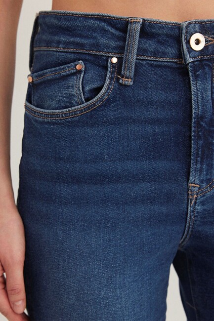 Kadın Cindy Gold Shape Jean Pantolon 100277-33687 Mavi - 8