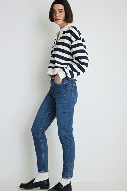 Kadın Cindy Kolej Jean Pantolon 100277-85272 Mavi (1)