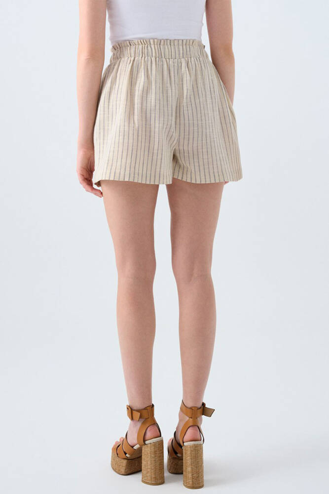 Kadın Çizgili Şort LF2038395 Lacivert 