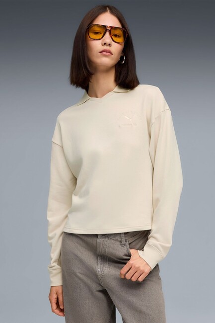 Kadın Class Comfort Polo Sweat 688133-87 Ekru (1)