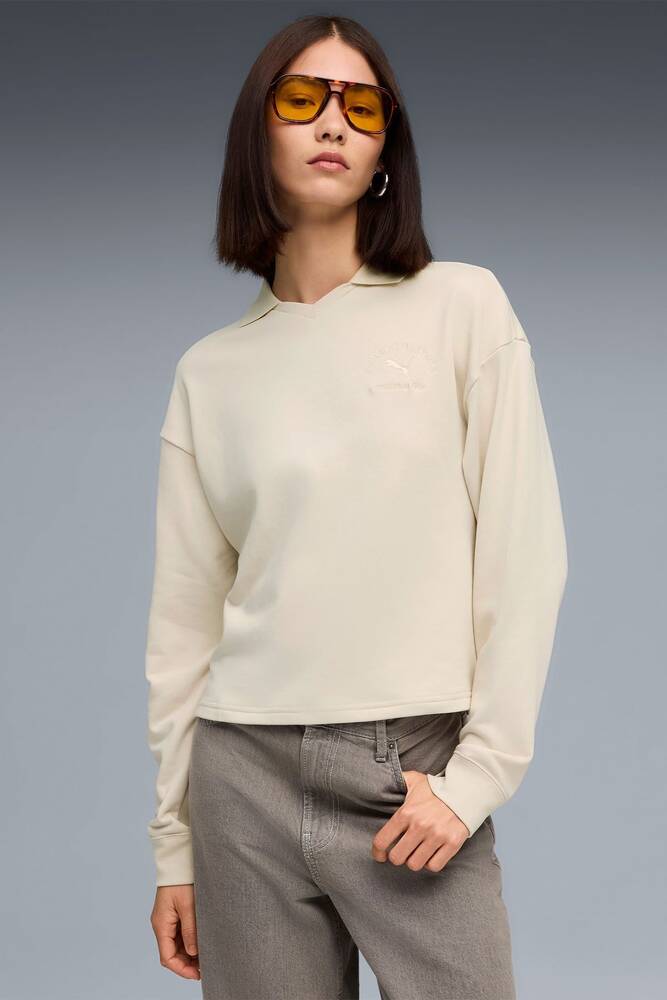 Kadın Class Comfort Polo Sweat 688133-87 Ekru 