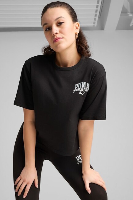 Kadın Class Relaxed Crop Tişört 685030-01 Siyah (1)