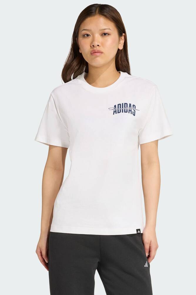 Kadın Colleg Tişört JV8545 Beyaz 