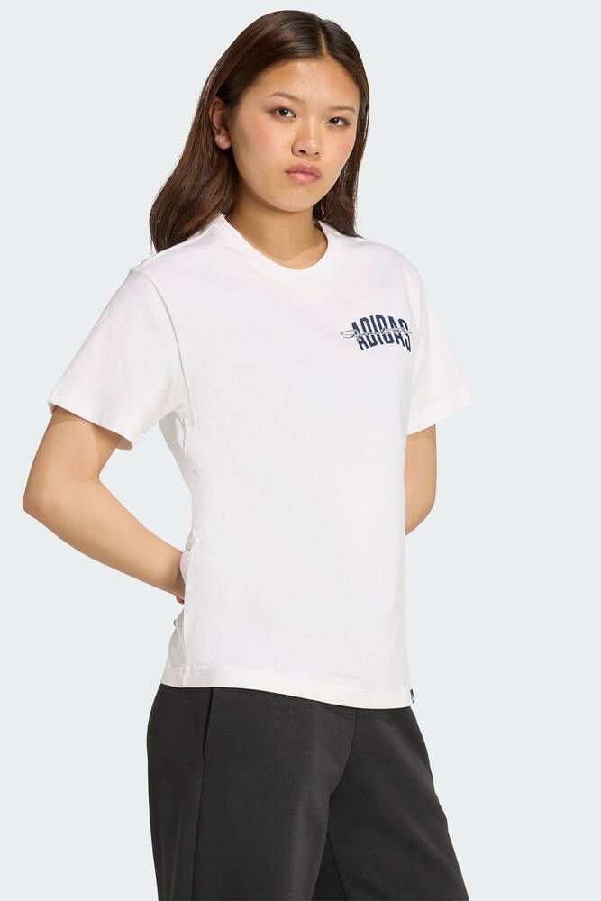 Kadın Colleg Tişört JV8545 Beyaz 