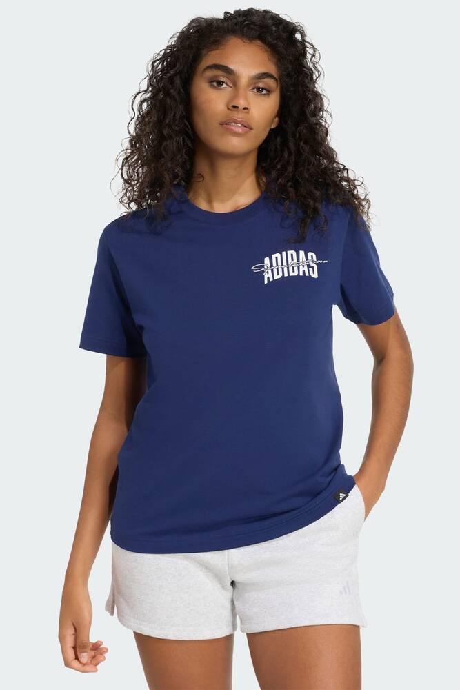 Kadın Colleg Tişört JV8546 Lacivert 