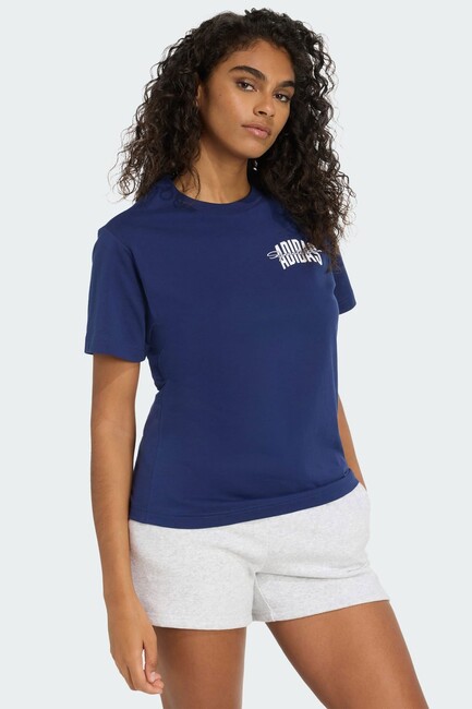 Kadın Colleg Tişört JV8546 Lacivert (3)