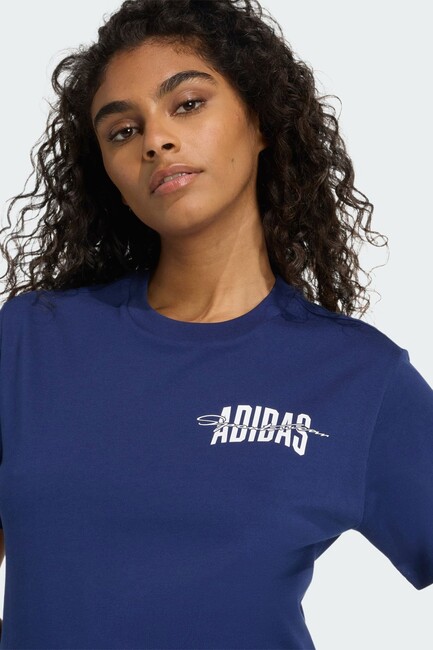 Kadın Colleg Tişört JV8546 Lacivert - Thumbnail