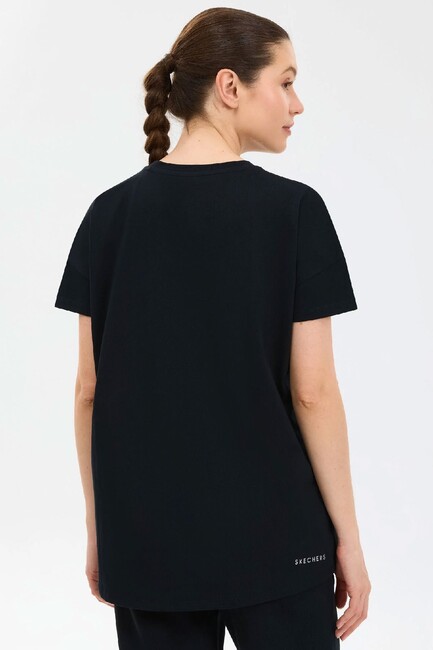 Kadın Crew Neck Graphic Tişört S221482-3817 Siyah (3)