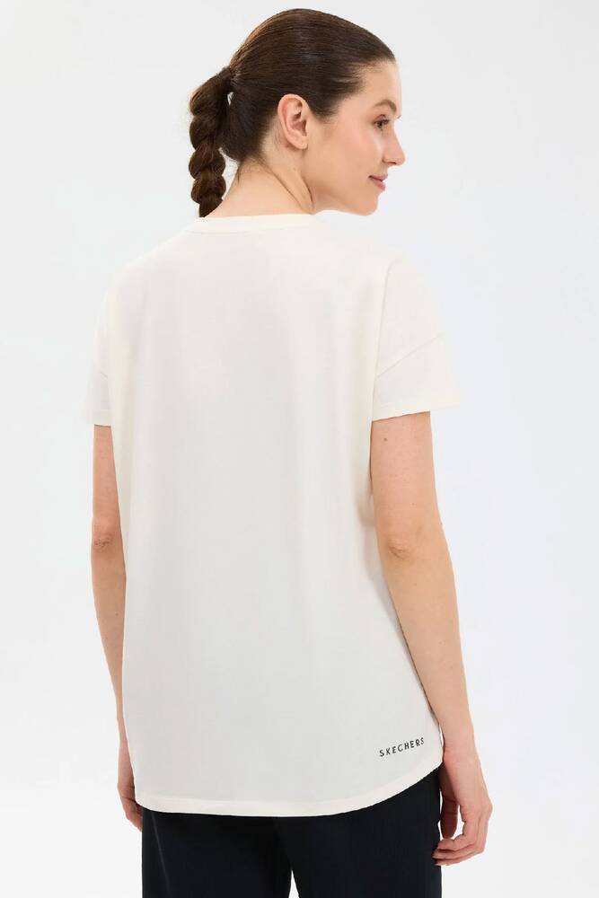 Kadın Crew Neck Graphic Tişört S221482-3855 Beyaz 