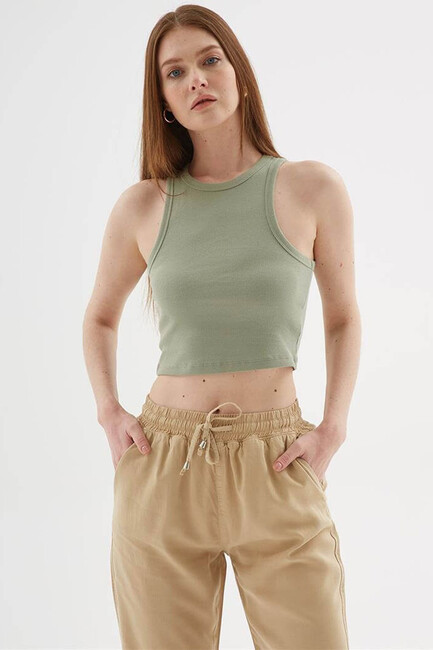 Kadın Crop Atlet 25Y0033K1 Haki (3)
