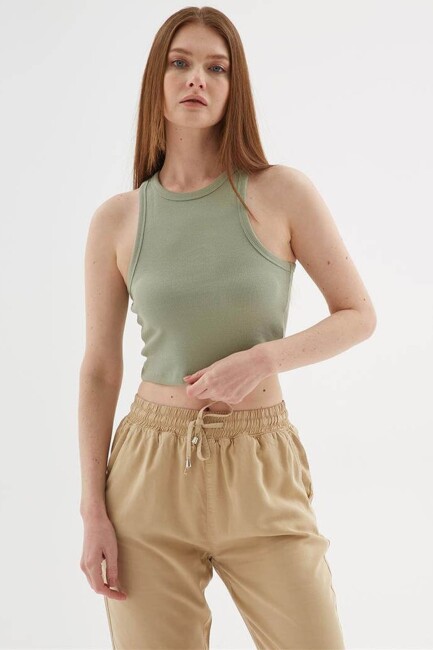 Kadın Crop Atlet 25Y0033K1 Haki
