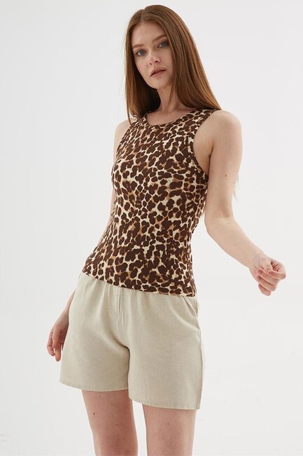 Kadın Crop Atlet 25Y0479K1 Kahve (2)