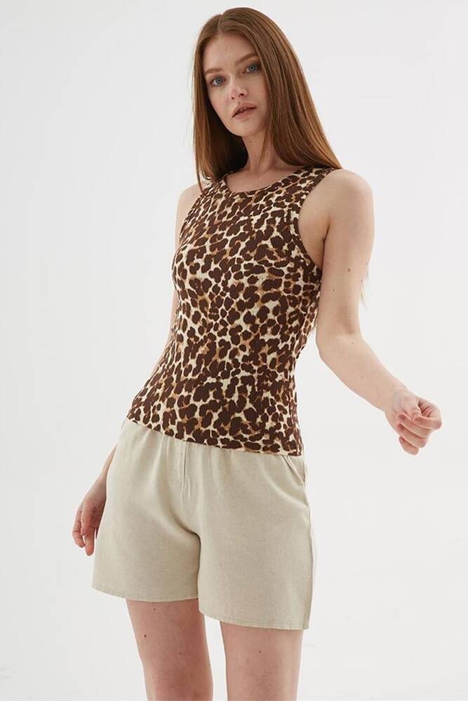 Kadın Crop Atlet 25Y0479K1 Kahve 