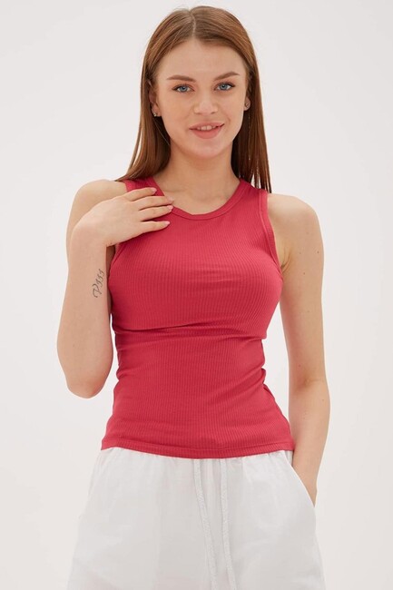 Kadın Crop Atlet 25Y0479K1 Mercan - Thumbnail