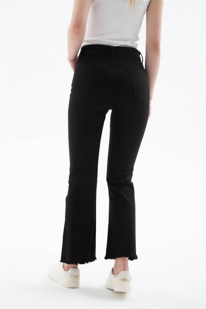 Kadın Crop Flare Denim Pantolon 26Y0294K1 Siyah 
