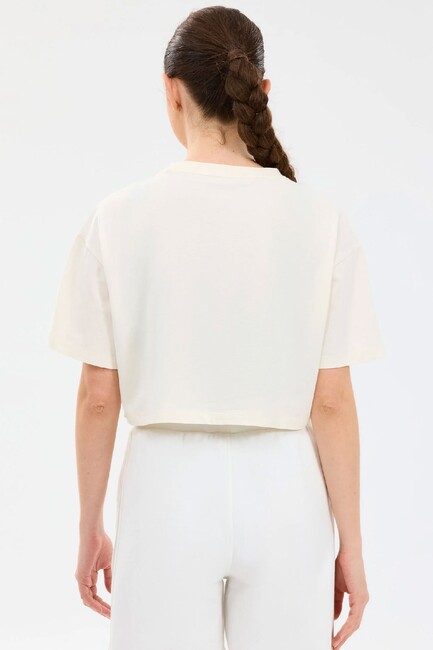Kadın Crop Graphic Tişört S2610054-3855 Beyaz (3)