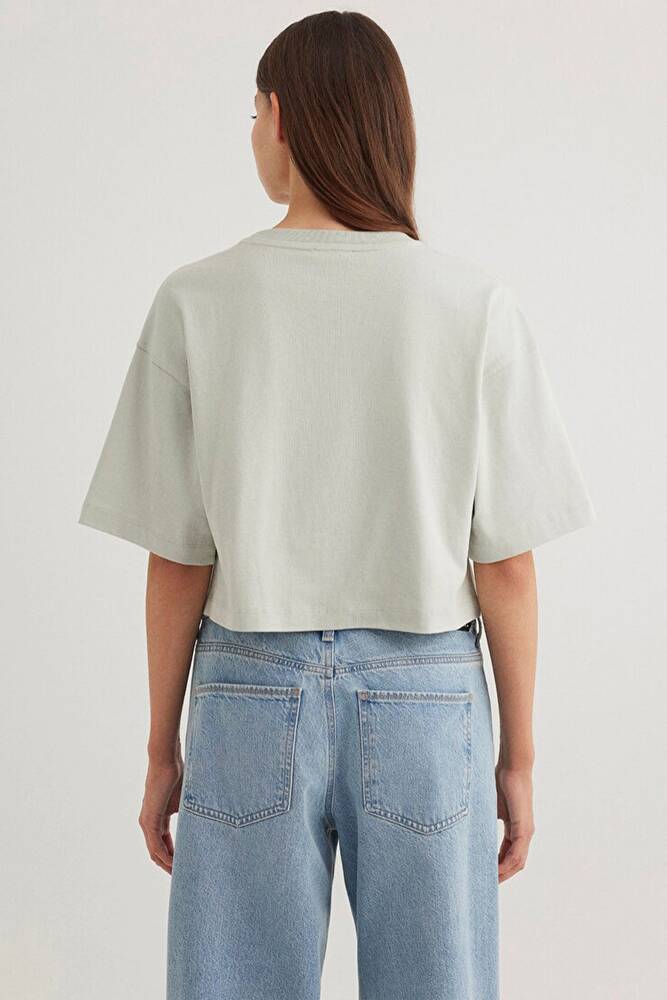 Kadın Crop Tişört 1612377-70082 Gri 