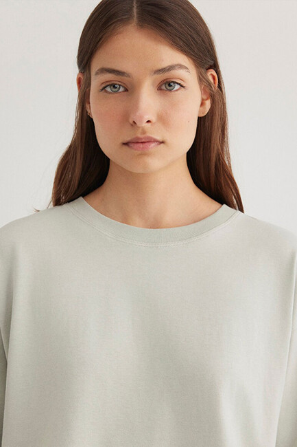 Kadın Crop Tişört 1612377-70082 Gri - Thumbnail