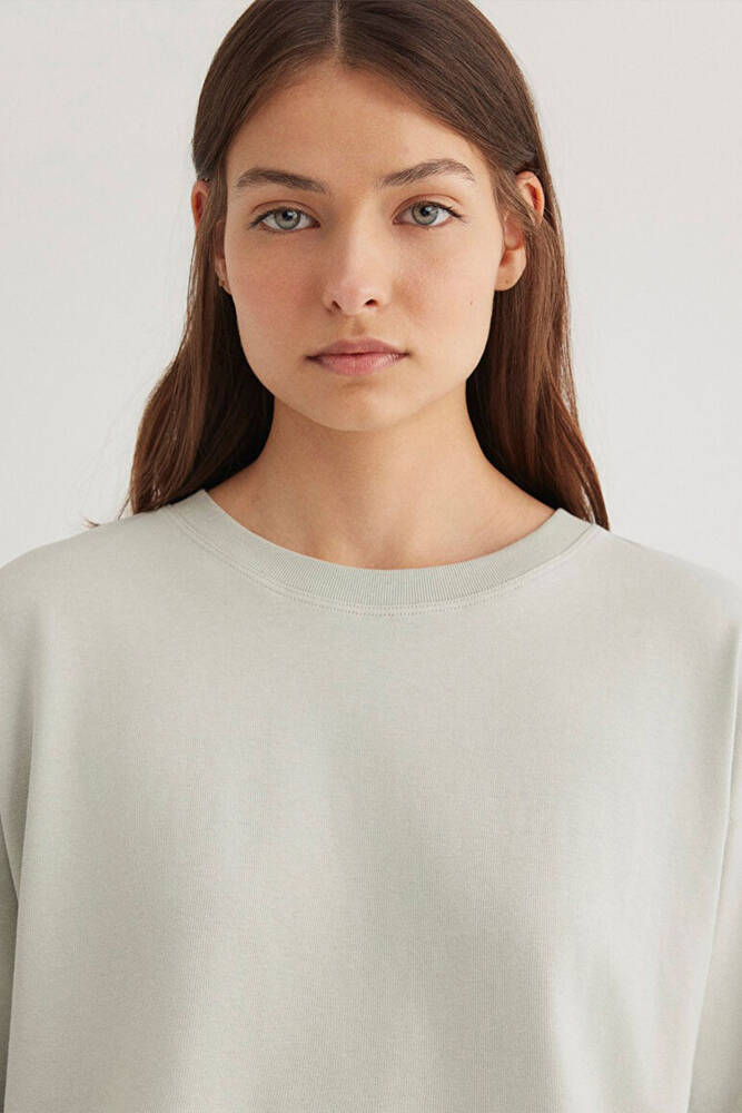 Kadın Crop Tişört 1612377-70082 Gri 