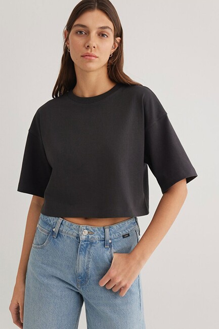 Kadın Crop Tişört 1612377-70087 Gri (1)
