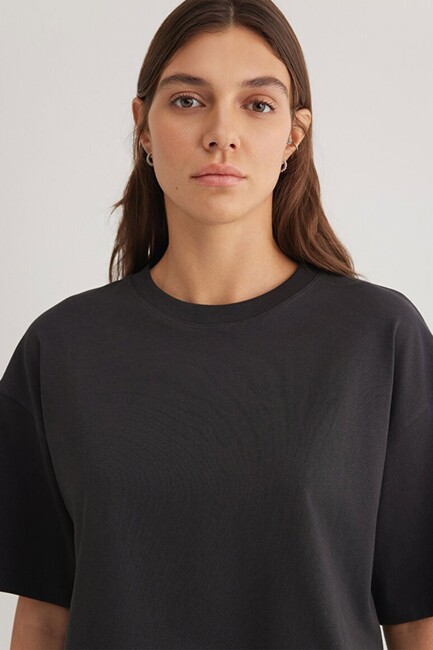 Kadın Crop Tişört 1612377-70087 Gri - Thumbnail