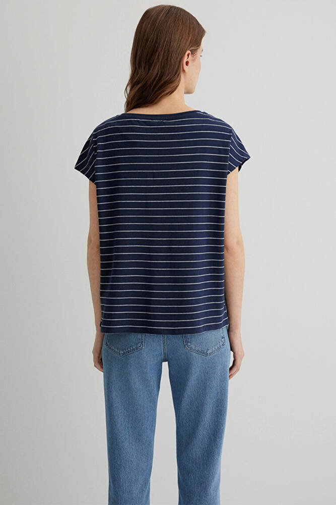 Kadın Dantel Detaylı Tişört 1612306-85500 Lacivert 