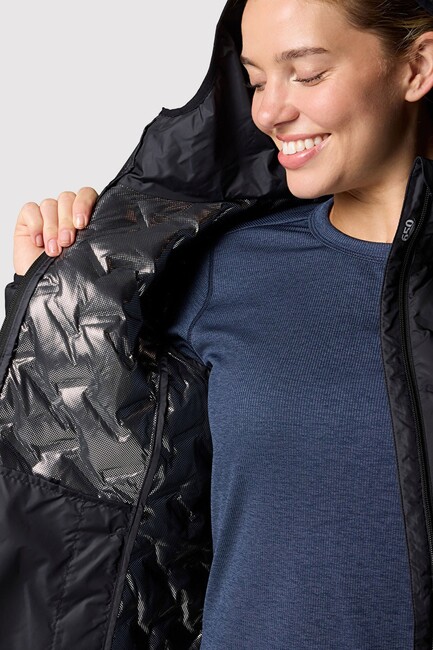 Kadın Delta Ridge II Down Kapüşonlu Kaz Tüyü Mont WK2769_010 Siyah - Thumbnail