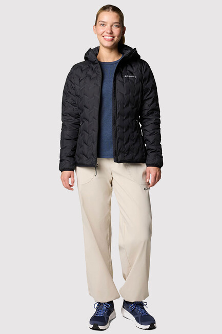 Kadın Delta Ridge II Down Kapüşonlu Kaz Tüyü Mont WK2769_010 Siyah - Thumbnail