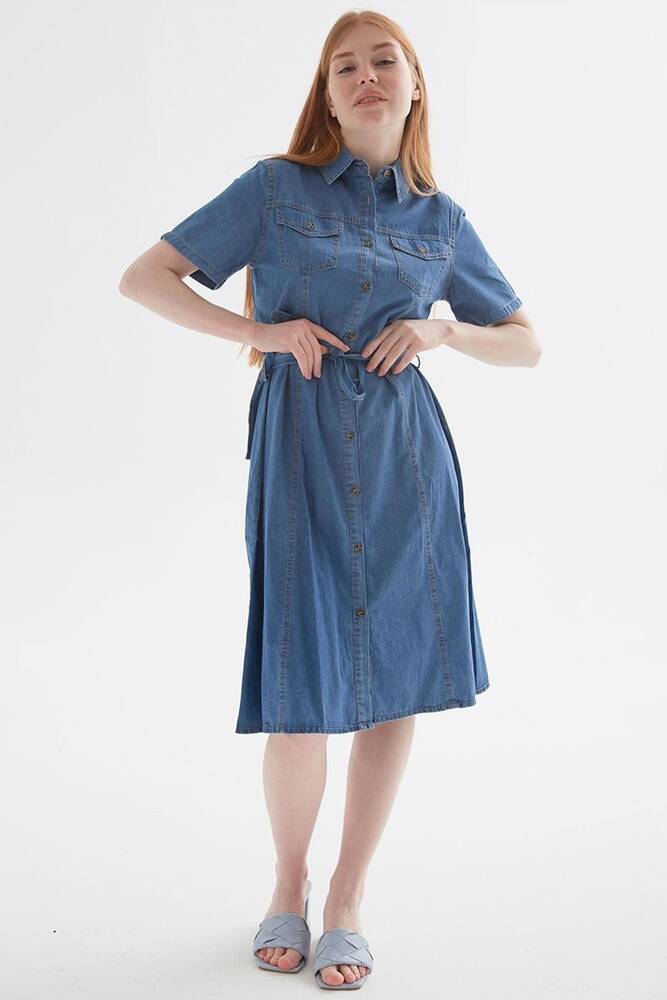 Kadın Denim Elbise 25Y0108K1 Mavi 