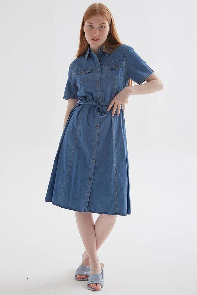 Kadın Denim Elbise 25Y0108K1 Mavi 