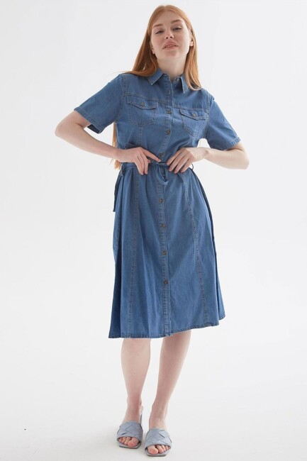 Kadın Denim Elbise 25Y0108K1 Mavi