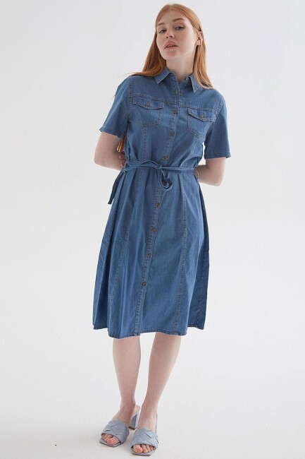 Kadın Denim Elbise 25Y0108K1 Mavi (1)