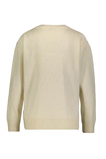 Kadın Desenli Kazak 25K0120K1 Bej - Thumbnail