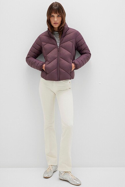 Kadın Dik Yaka Ceket 110698-70260 Mor (1)