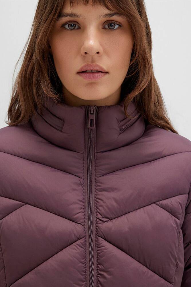 Kadın Dik Yaka Ceket 110698-70260 Mor 