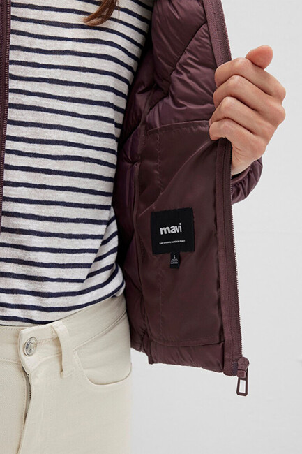 Kadın Dik Yaka Ceket 110698-70260 Mor - Thumbnail