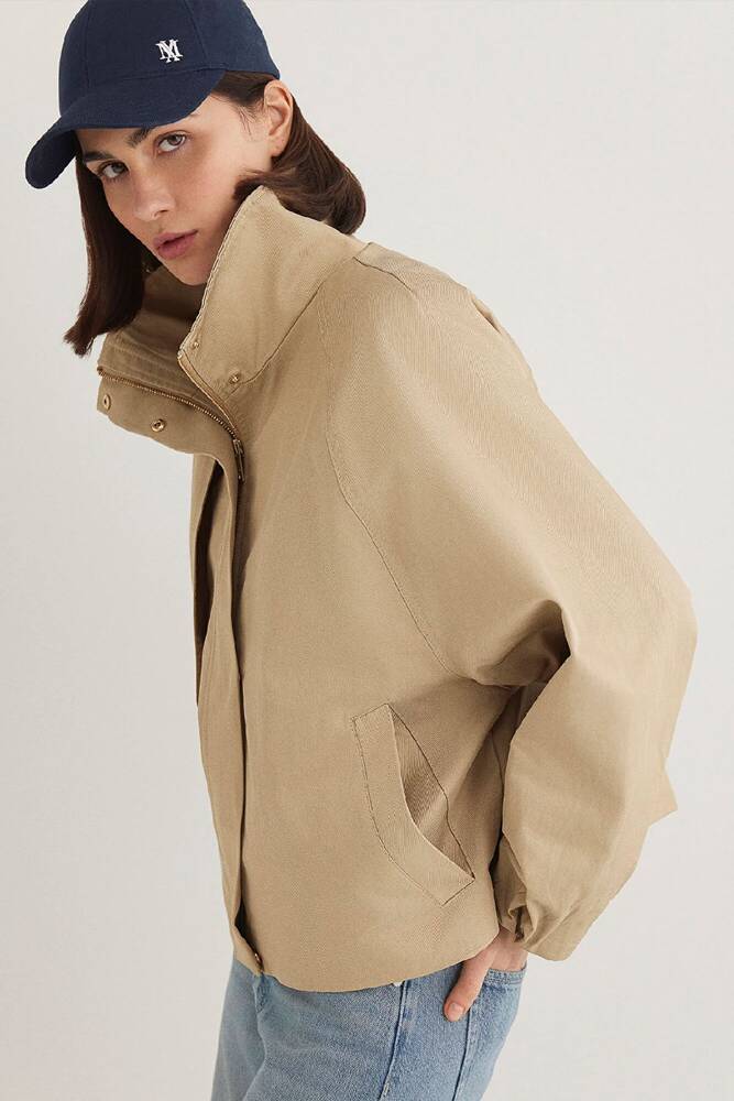 Kadın Dik Yaka Ceket 1110647-35565 Bej 