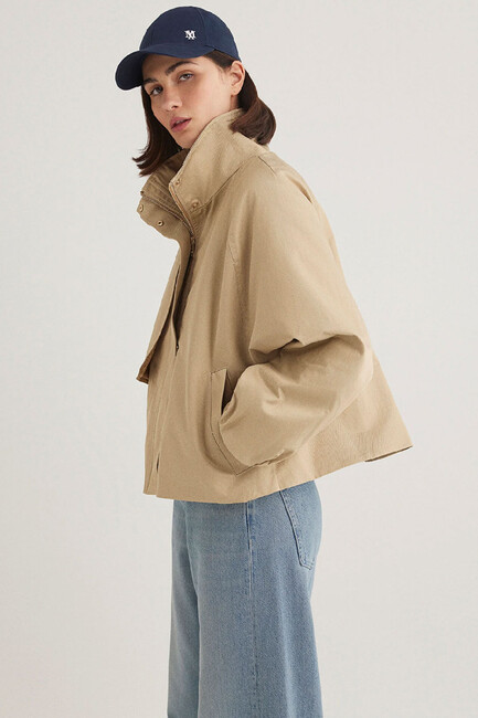 Kadın Dik Yaka Ceket 1110647-35565 Bej (3)