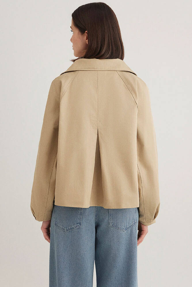 Kadın Dik Yaka Ceket 1110647-35565 Bej 