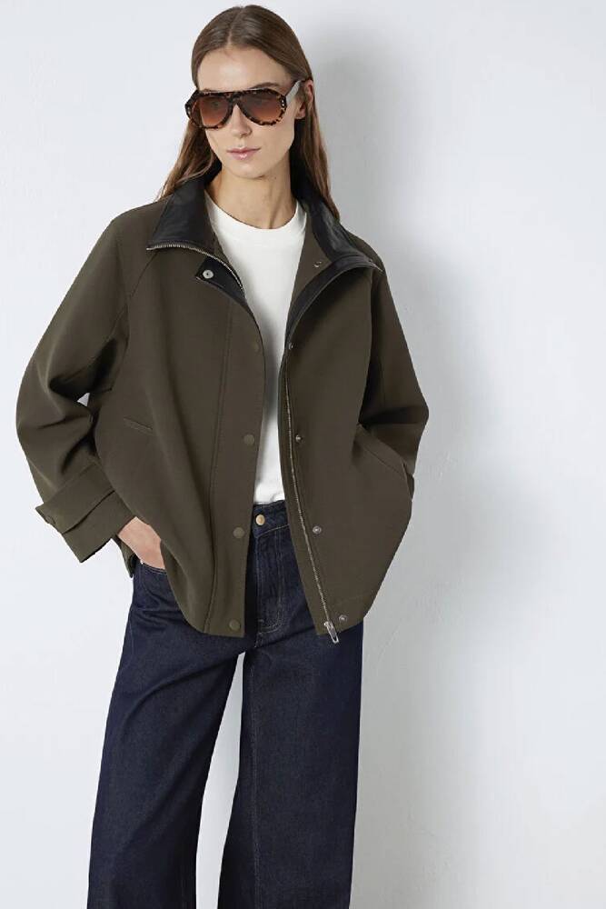 Kadın Dik Yaka Ceket 1110827-71543 Haki 