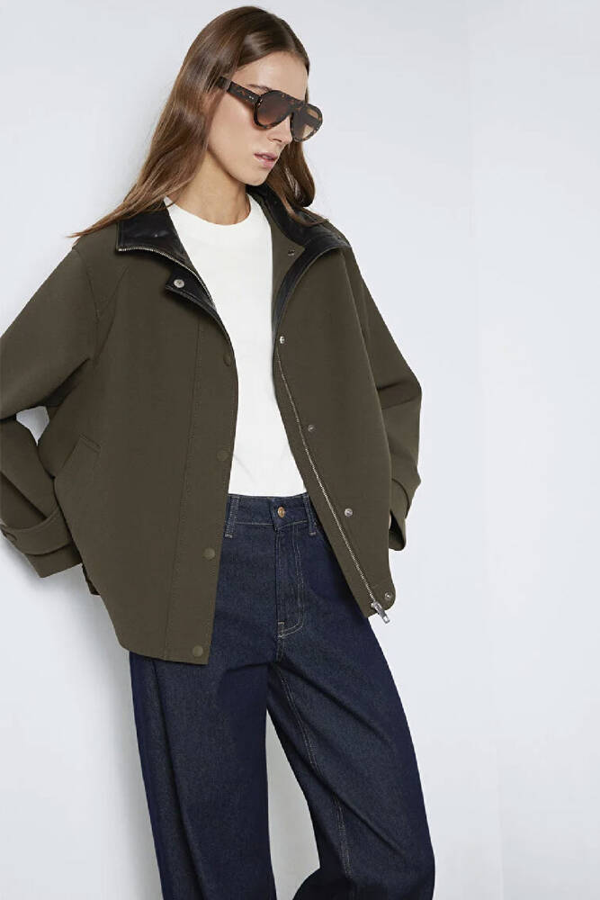 Kadın Dik Yaka Ceket 1110827-71543 Haki 