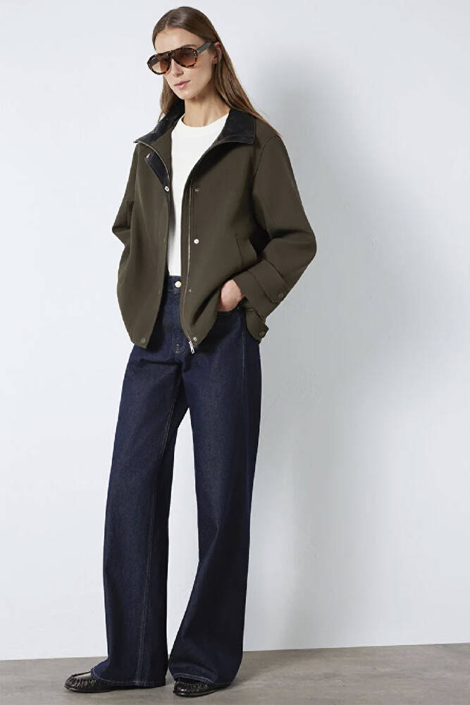 Kadın Dik Yaka Ceket 1110827-71543 Haki 