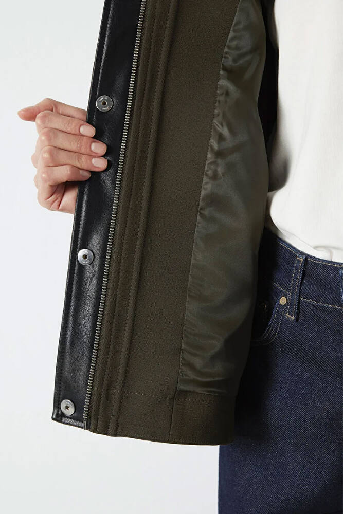 Kadın Dik Yaka Ceket 1110827-71543 Haki 