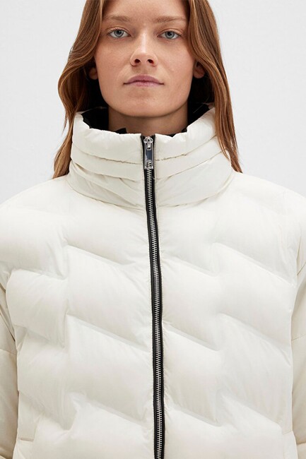 Kadın Dik Yaka mont 1110714-86412 Ekru - Thumbnail